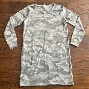 Grey long sleeve Camo Dress